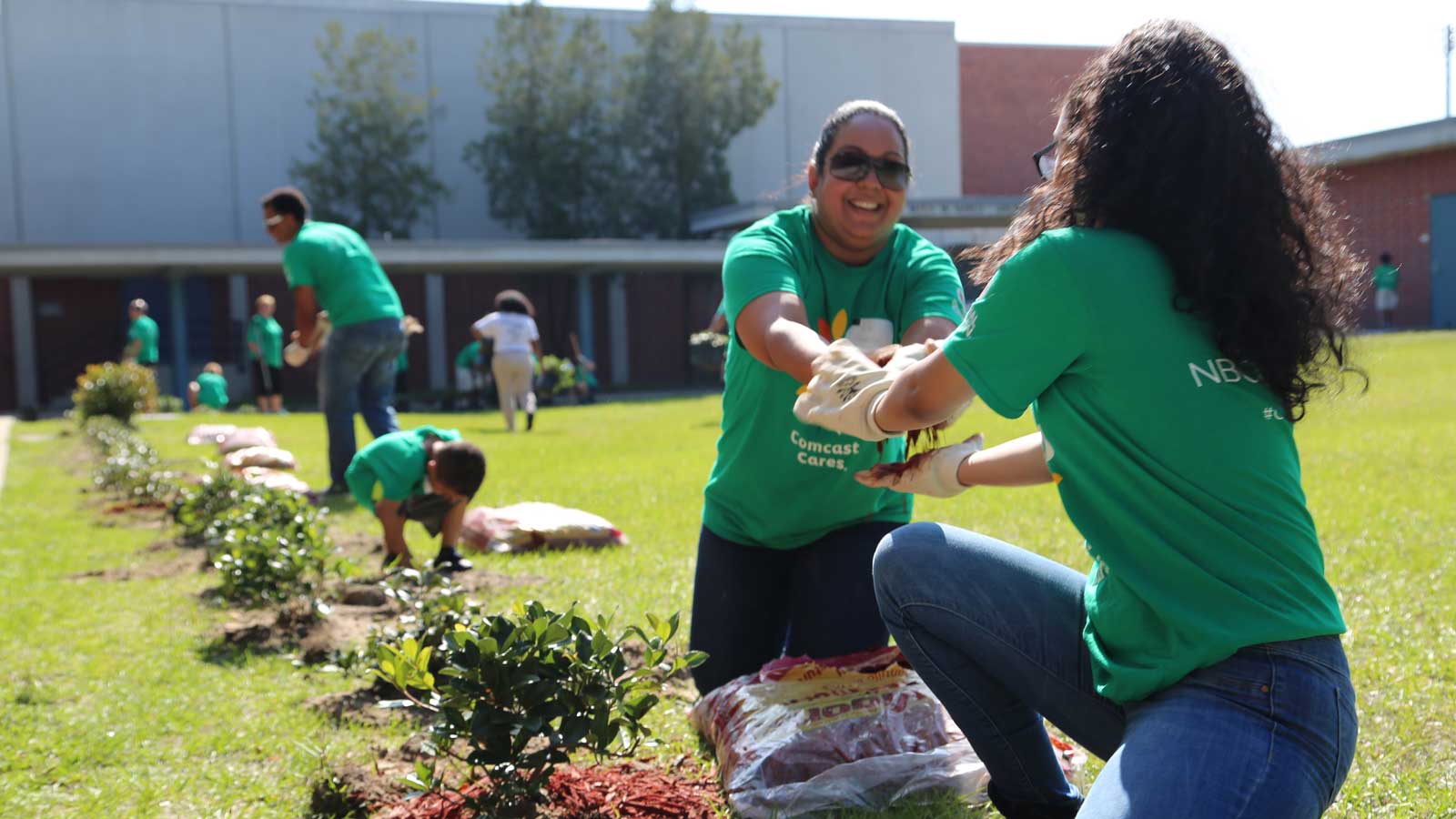 CCD volunteers in garden