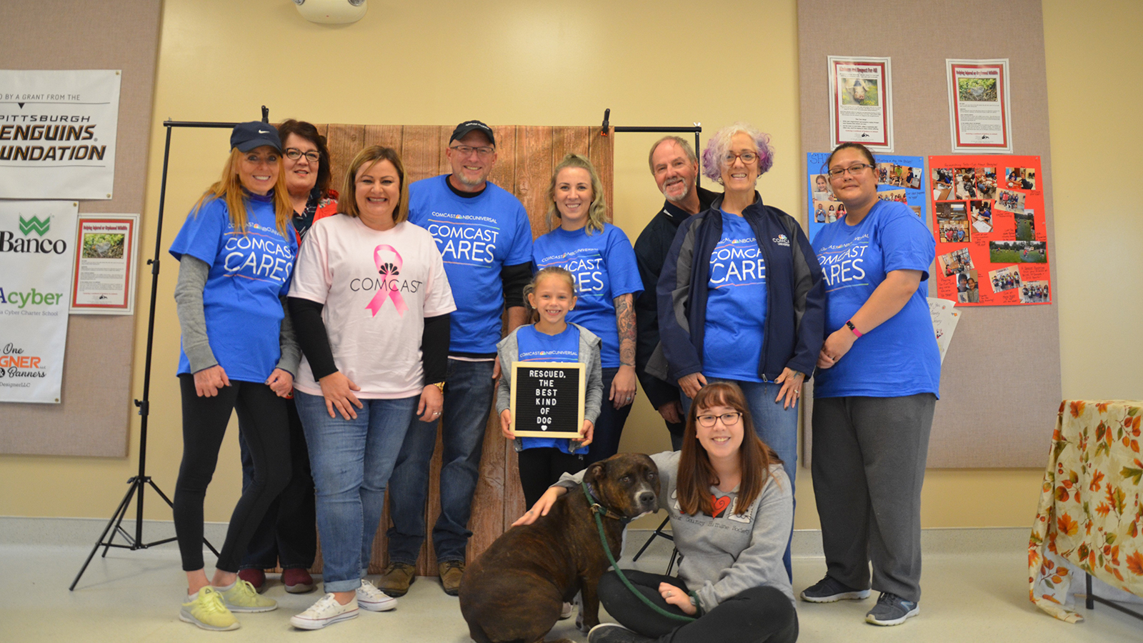 Comcast Cares Day volunteers at Beaver County Humane Society.