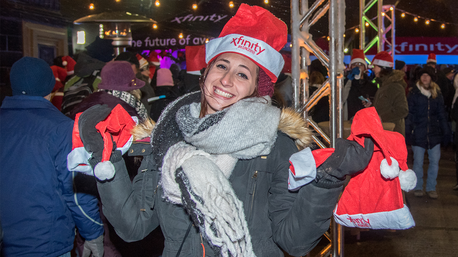 An event participant at Comcast Light Up Night.