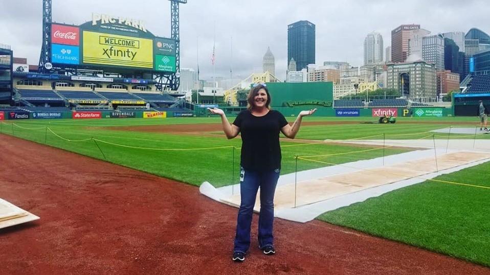 Lyndsay Pollock at ballpark