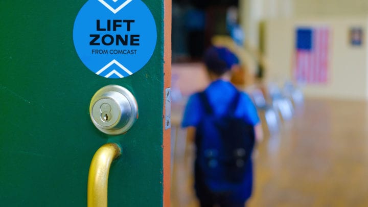 Child inside Comcast Lift Zone