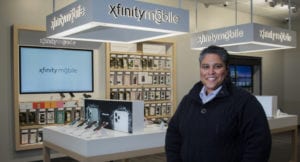 DeShane Hambrick inside an Xfinity store