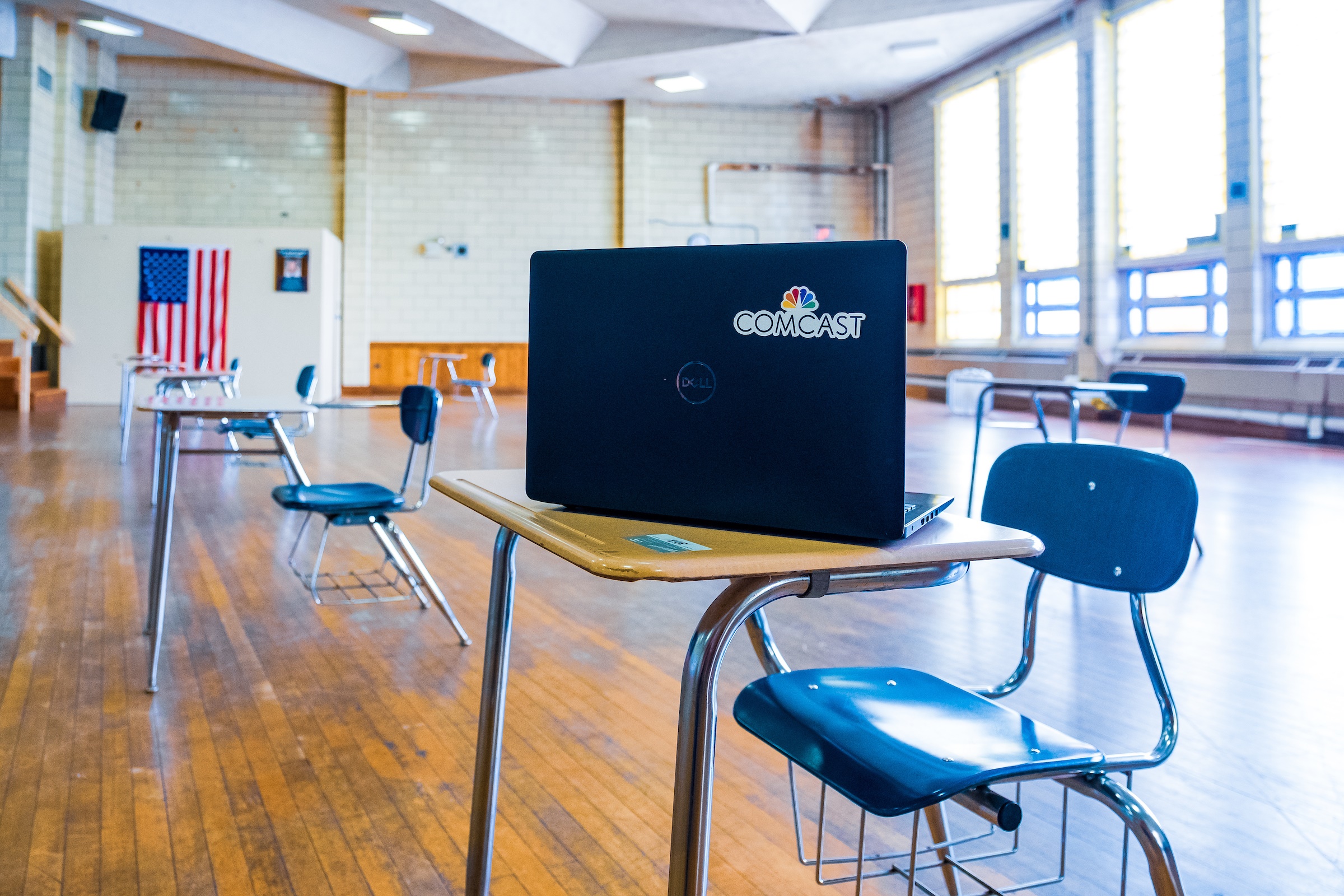 laptop on school desk