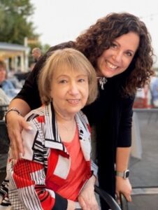 Two women smiling